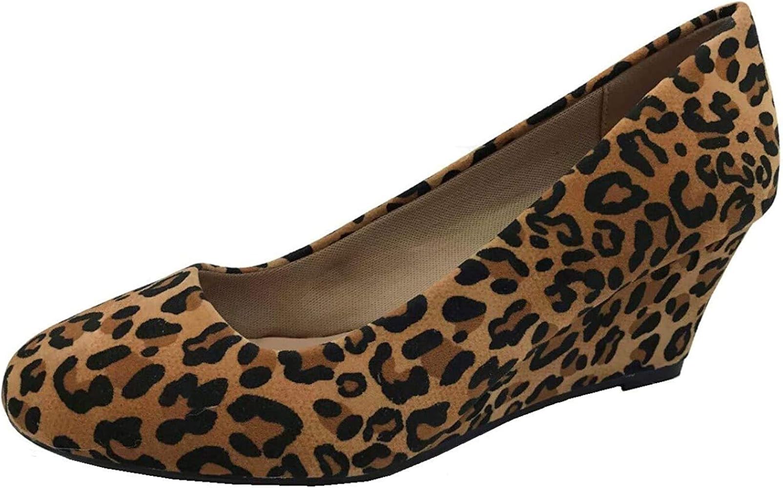 leopard print wedges amazon