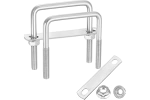 uxcell 2 Set M8 2-3/4 Inch Inner Wide Square U Bolts, 2-3/4 Inch Length 304 Stainless Steel U-Bolts with Flange Hexagon Nuts,