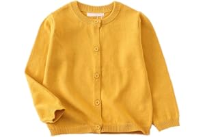 LNICEAR Toddler Boys Girls Crewneck Cardigan Sweaters Long Sleeve Kids Button Cotton School Uniform Knit Tops Outwear