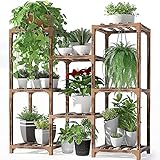 CFMOUR Plant Stand Indoor Outdoor,8 Tier Tall Wood