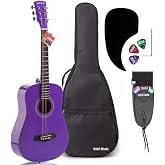 Hola! Music 36" 3/4 Acoustic Guitar, Solid Spruce Top, Purple