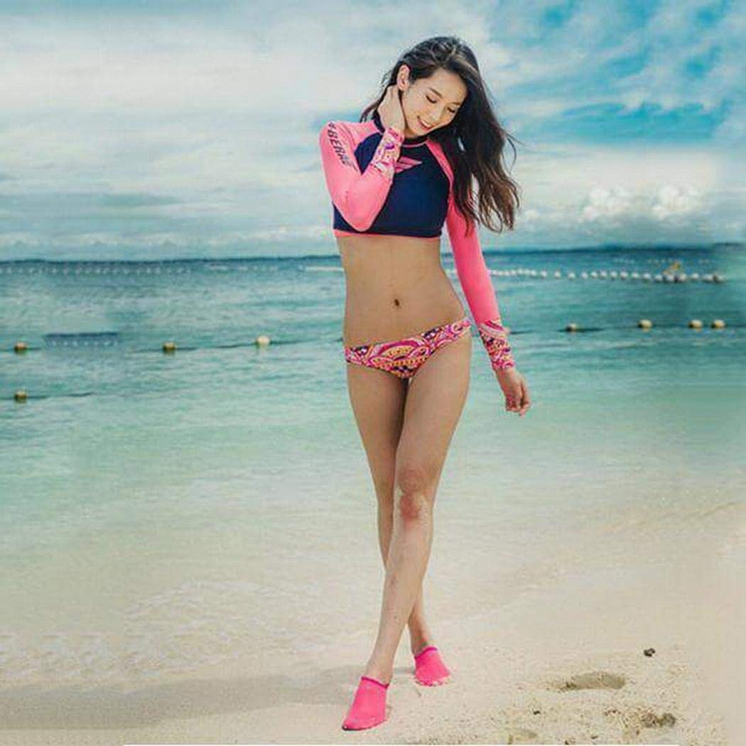 evelove Adults Anti-Slip Water Shoes Barefoot Beach Diving Quick-Dry Socks Water Shoes Pink