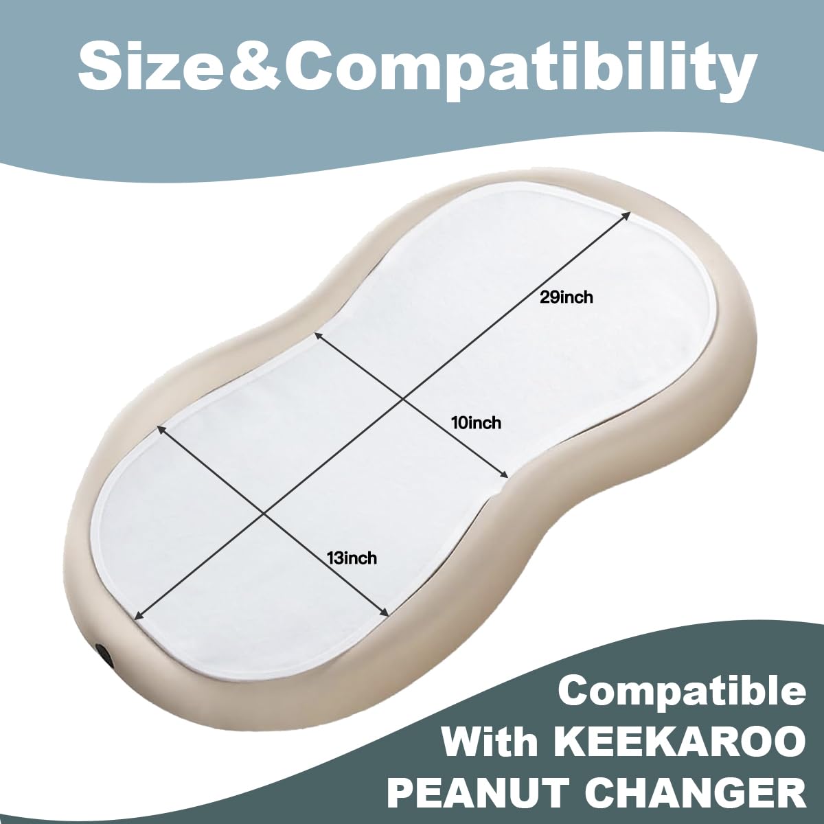 Thicker 4-Pack Waterproof Changing Pad Liners - Ultra Soft & Absorbent for Baby, Fits Keekaroo Peanut Changer & Standard Pads, Machine Washable, Two-Sided Design (15