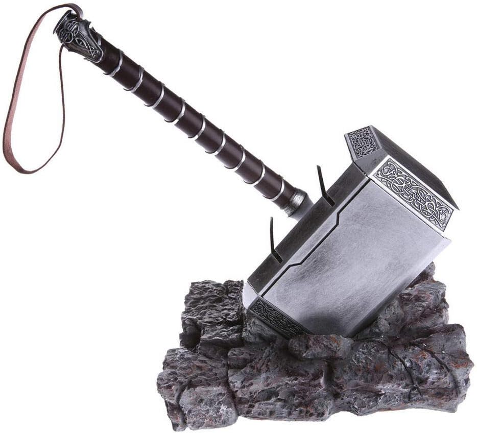 Mastergoswords 2019 Avengers Thor Mjolnir Resin Hammer Collectible 1:1 Replica Cosplay Costume Prop Toy (with Standing Base)