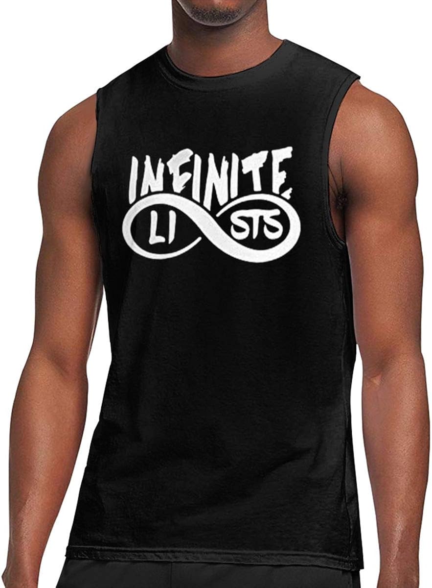 ClassicLoveU Funny Men's Sleeveless TShirt Printed with InfiniteLists