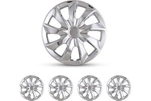 CPW 17’’ Wheel Rim Cover Hubcaps Universal Snap On Car Truck SUV Car Accessories ABS & PC Material Replacement Hub Caps Set of 4 (17 Inch-Chrome)