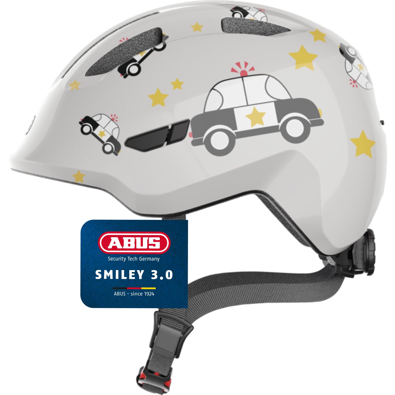 ABUS Smiley 3.0 children's helmet - bike helmet with a low fit, child-friendly designs & space for a pigtail - for girls and boys