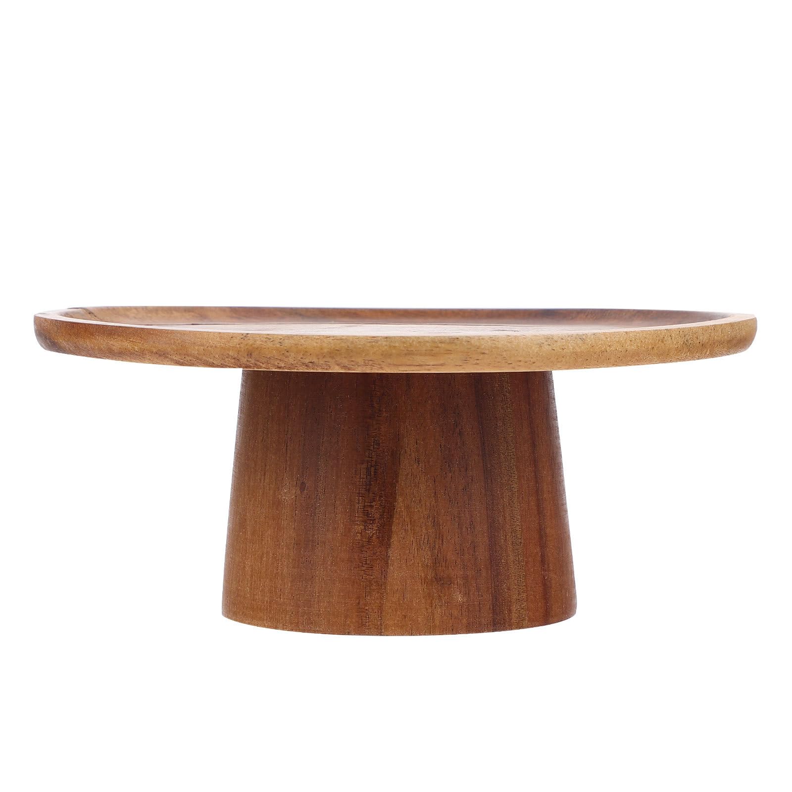 DOITOOL Wooden Cake Stand Rustic Round Cake Cupcake Server Footed Cake Plate Wood Cake Display Stand Dessert Plate for Dessert Fruit Birthday Afternoon Tea Party,16 x 16 x 7cm