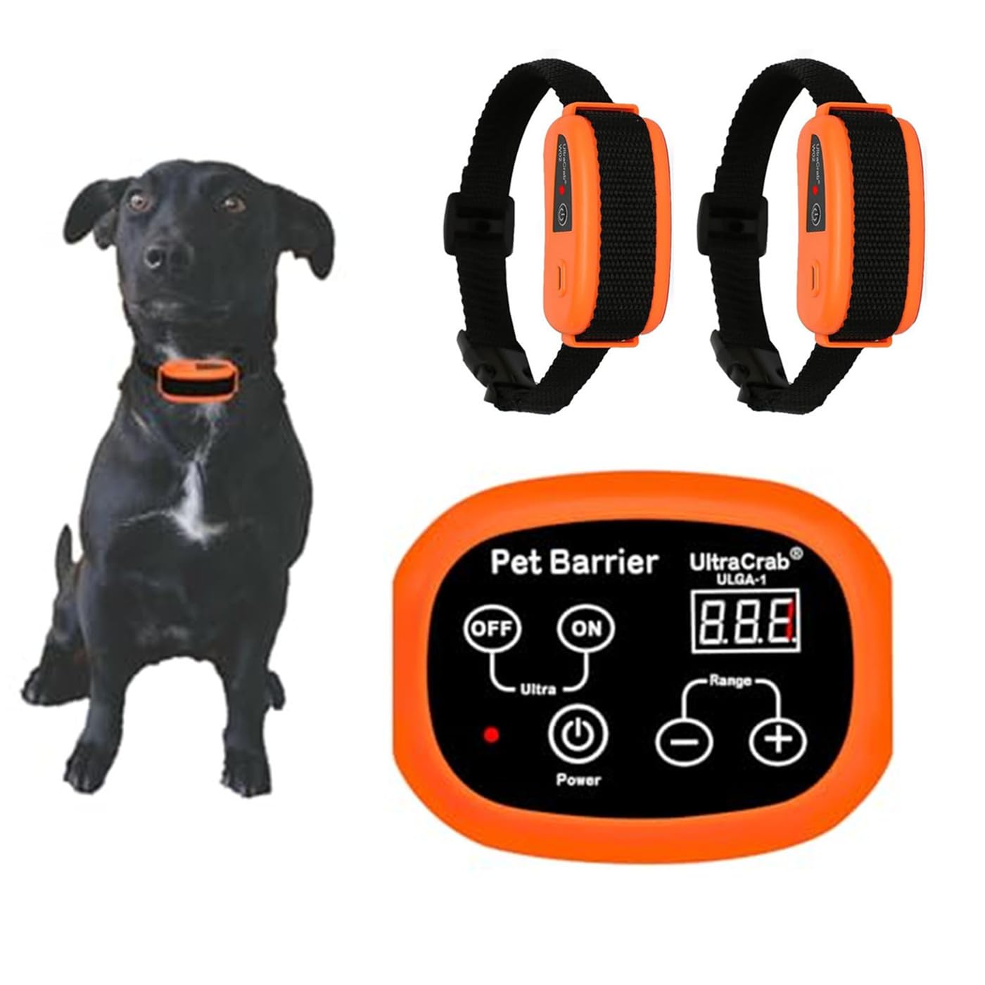 UltraCrab Electric Fence For TSF6 Dogs, Wireless Dog Fence, Adjustable Radius, Static Correction Collar Yellow