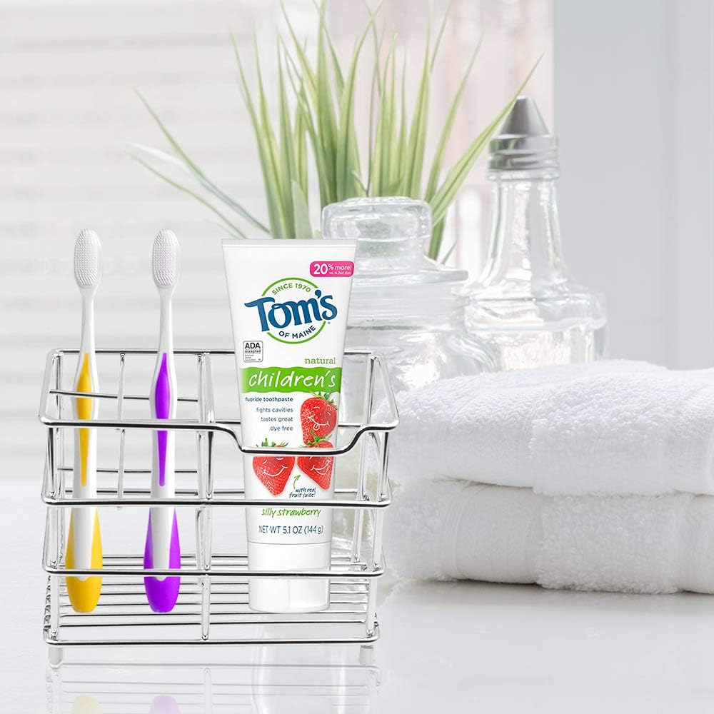 Uigos Toothbrush Holder for Bathroom , Stainless Steel Tooth Brush Holders with Multifunctional 5 Slots for Electric Toothpaste Holder: Kitchen & Dining
