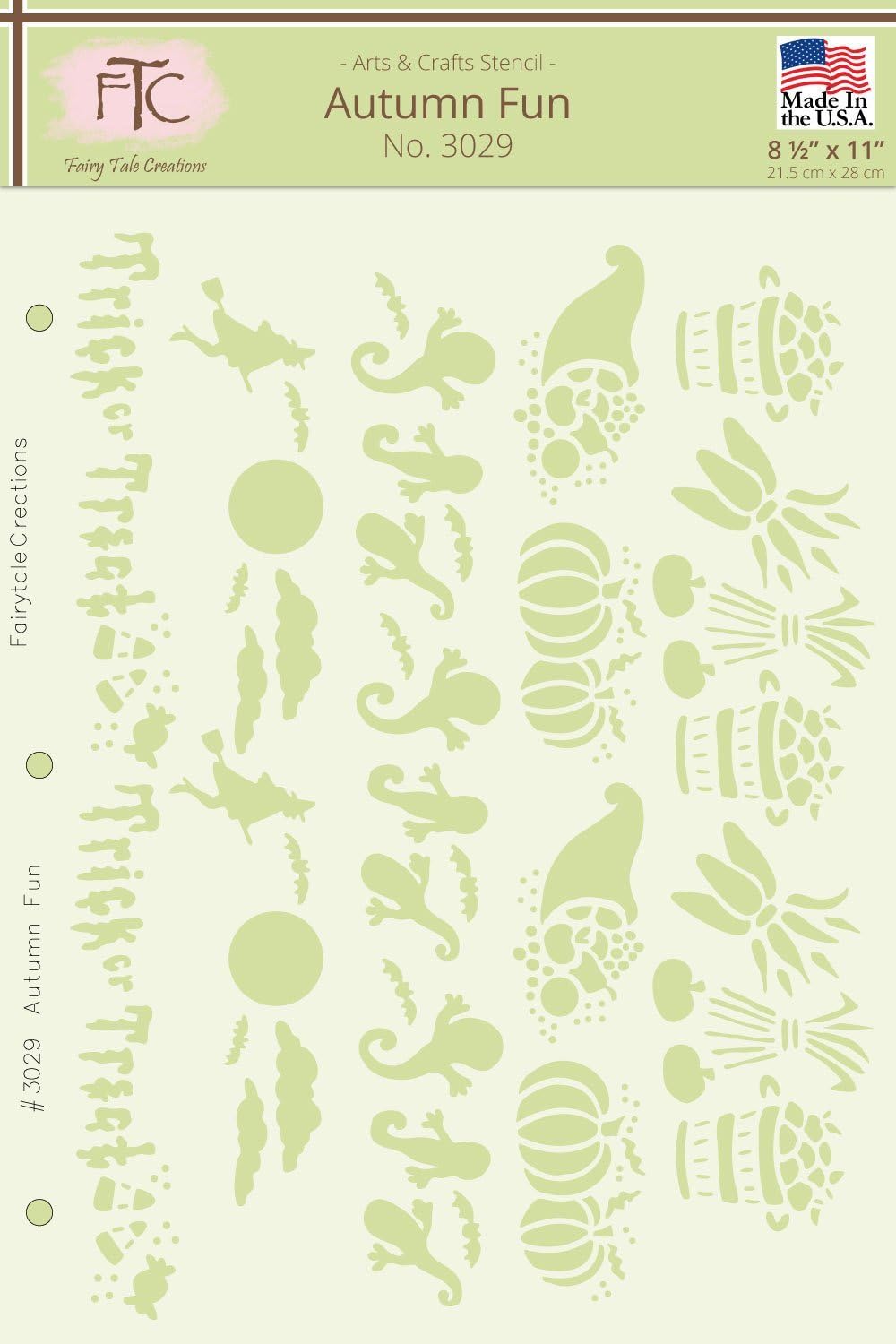 Fairytale Creations Autumn Fun Stencil, 8.5" L x 11" W