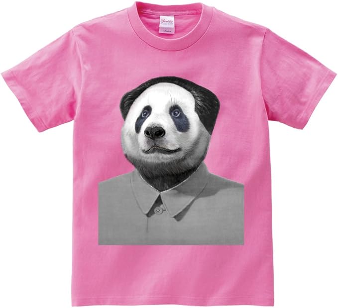 Amazon ノーブランド品 服を着るパンダ ピンク 140cm キッズ半袖tシャツ オリジナルプリント 通販