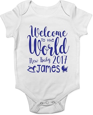 personalised welcome to the world baby grow