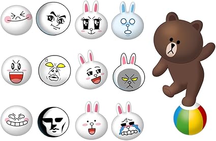 Amazon Com Brown Set Glue Roller Ball Figure Face Would Nail Line Town Japan Import Toys Games