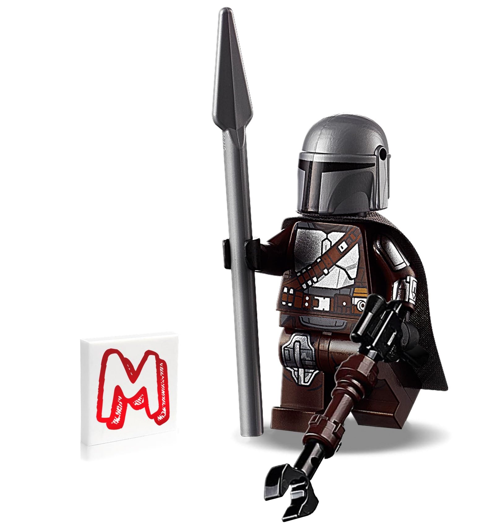 LEGO Star Wars The Mandalorian (Din Djarin / Mando) Minifigure - with Silver Beskar Armor and Cape