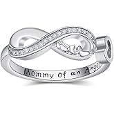TANGPOET Adjustable Miscarriage Ring Gift for Women Mothers 925 Sterling Silver Open Mommy of An Angel Rings Miscarriage Memorial Jewelry for Pregnancy Loss Mom