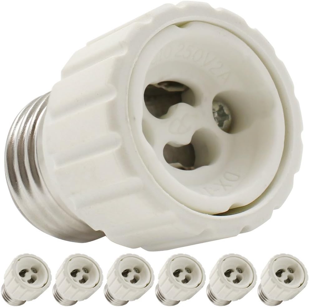 TORCHSTAR 6Pack E26/E27 to GU10 Adapter, E26/27 Edison Screw to GU10 Base Socket