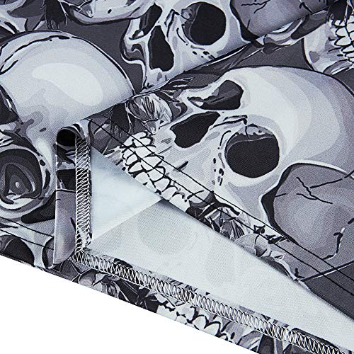 RAISEVERN Unisex Schädel 3D Print Lustige Herren Kurzarm Sommer Tops T Shirts M