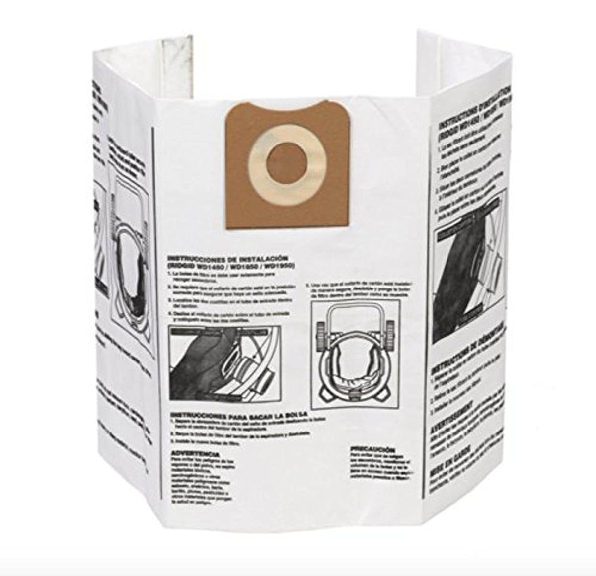 Ridgid VF3502 High Efficiency, Dry Pickup Dust Bags for 12 - 16 Gallon Ridgid Wet / Dry Vacuums (2 Pack)