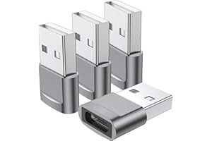 QIANLINK USB C Female to USB Male Adapter (4-Pack), Type C to USB A Charger Converter for iPhone 16 15 14 13 12 11 Plus Pro Max, Samsung Galaxy S24 S23 S22 Ultra, Apple iWatch Watch Series 7 8, AirPods, iPad