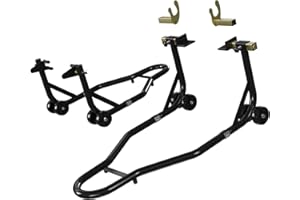 DEXSO Motorcycle Stand Lift Front Rear Wheels Lift 900LBS Capacity with u+l Adjustable Swingarm Spool, Black