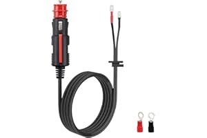 JacEnergy Power Plug for 12 Volt Thermoelectric Cooler Power Cord Replacement 12V Coleman Cooler Parts 9.8FT w/15A Fuse, Car Cigarette Lighter Power Cooler with Eyele