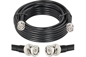 MOOKEERF BNC Cable 25ft,Low Loss KMR240 BNC Male to Male Coax Cable 50 Ohm for for Ham Radio, Network Analyzer, Modem, Oscilloscope, Signal Generator, Attenuator