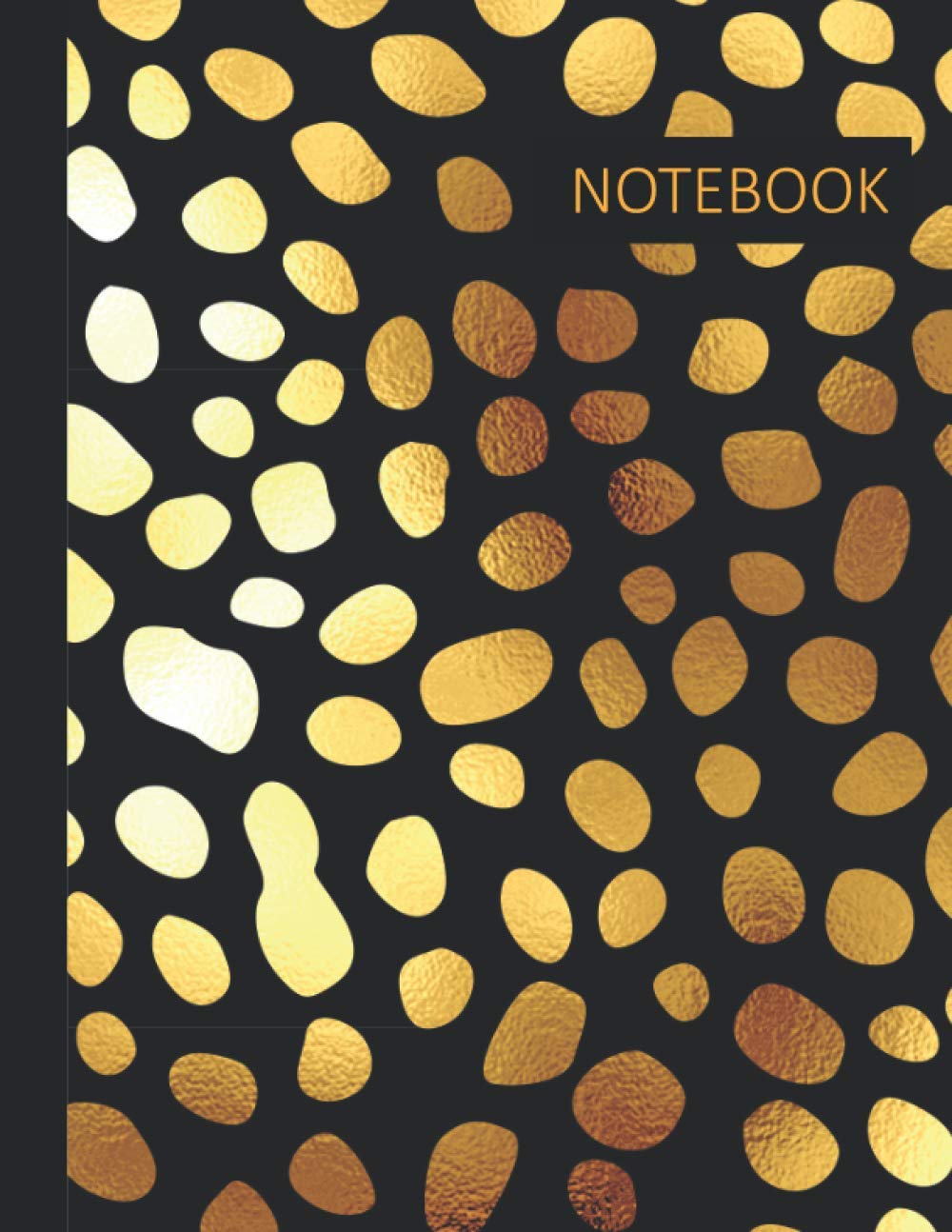Notebook: Black Gold Animal Leopard Print Composition Notebook - College Ruled 100 Pages