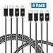 Kinbashi 4 Pack ( 2x3FT , 2x6FT ) USB-C to Lightning 8Pin, Lightning to Type-C Charging Cable (Grey-in-Black)