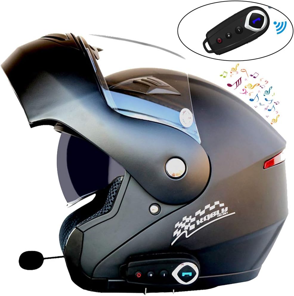 Amazon.co.jp： ブルートゥースヘッドセットとFMラジオを備えた大人用フルフェイスフリップアップヘルメットオートバイモジュラー