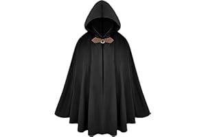 LUMEN NATURALE Renaissance Hooded Green Cloak Medieval Velvet Cape with Hood Men Women Capelet for Hobbit Halloween Costume