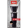 Melitta Cone Pour-Over Coffee Brewer and Ready Set Joe Mug, Black