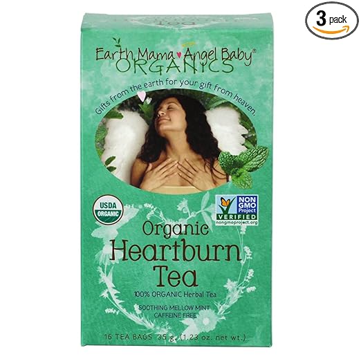Organic Heartburn Tea for Occasional Pregnancy Heartburn 16 TeabagsBox pack of 3