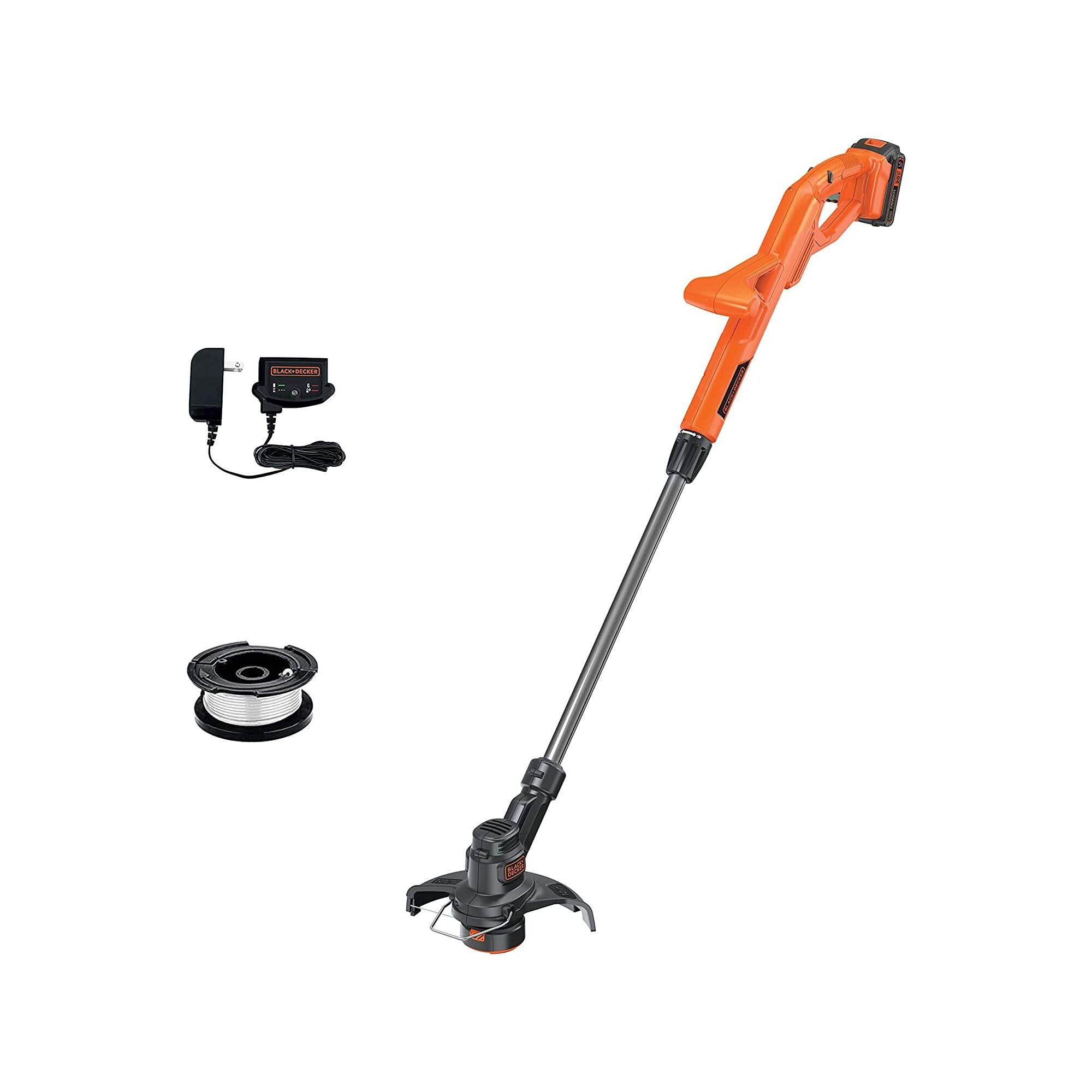 Photo 1 of ***FOR PARTS ONLY DIRTY AND DAMAGED *** BLACK+DECKER 20V MAX Weed Wacker Cordless String Trimmer Edger Lawn Tool, 10-Inch Electric Weed Eater with Automatic Feed Spool, Ergonomic, Battery and Charger Included (LST201)