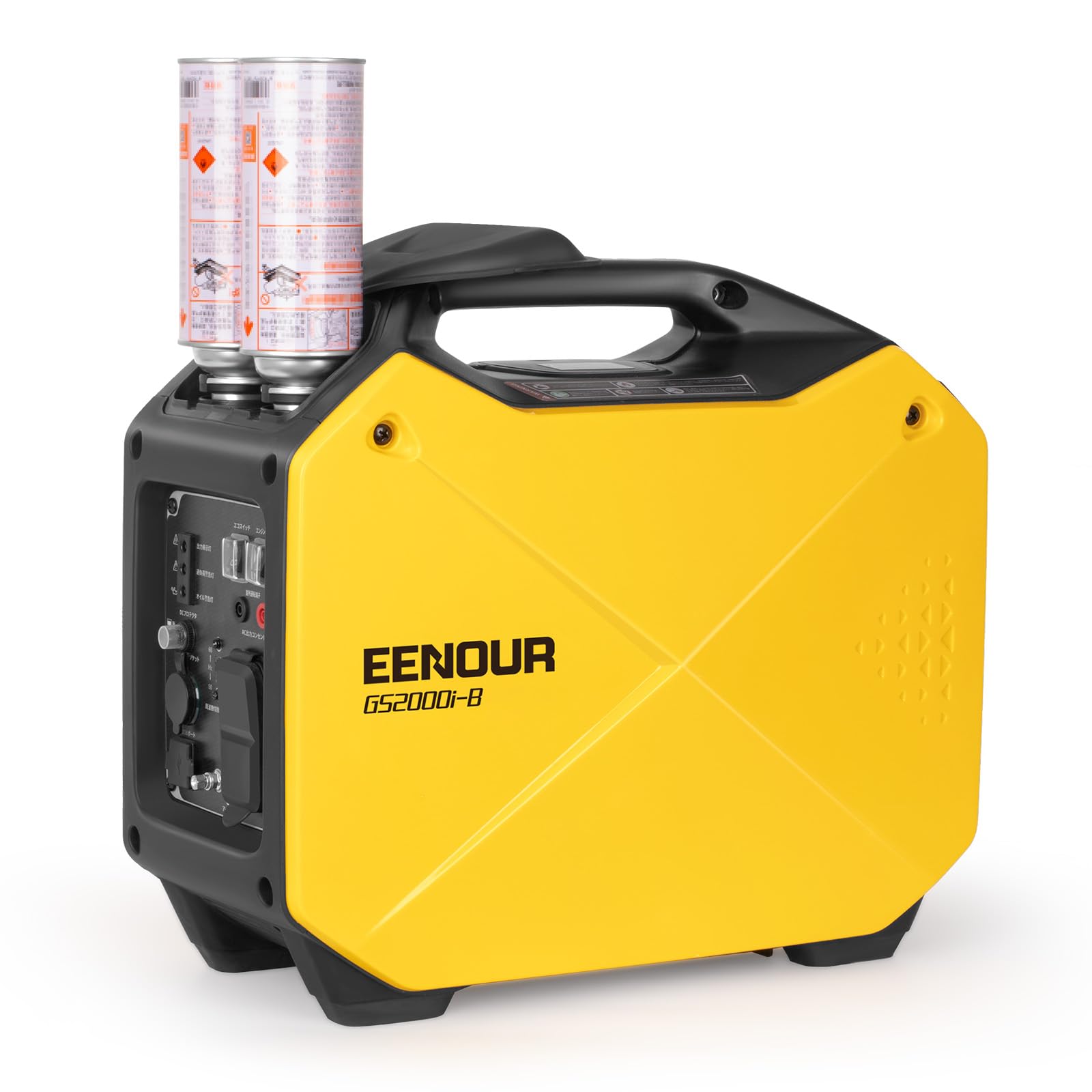 EENOUR インバーター発電機 GS2000i-B カセットボンベ式 定格出力1.5kVA 正弦波 防音型 PSE認証 扱いやすい 軽量 静音 カセットガス発電機 ポータブル発電機 AC/DC/USB出力 並列運転 50Hz/60Hz切替 過負荷保護 オイル不足警告 停電 地震 DIY 車中泊 キャンプ イベント 災害時に大活躍商品画像