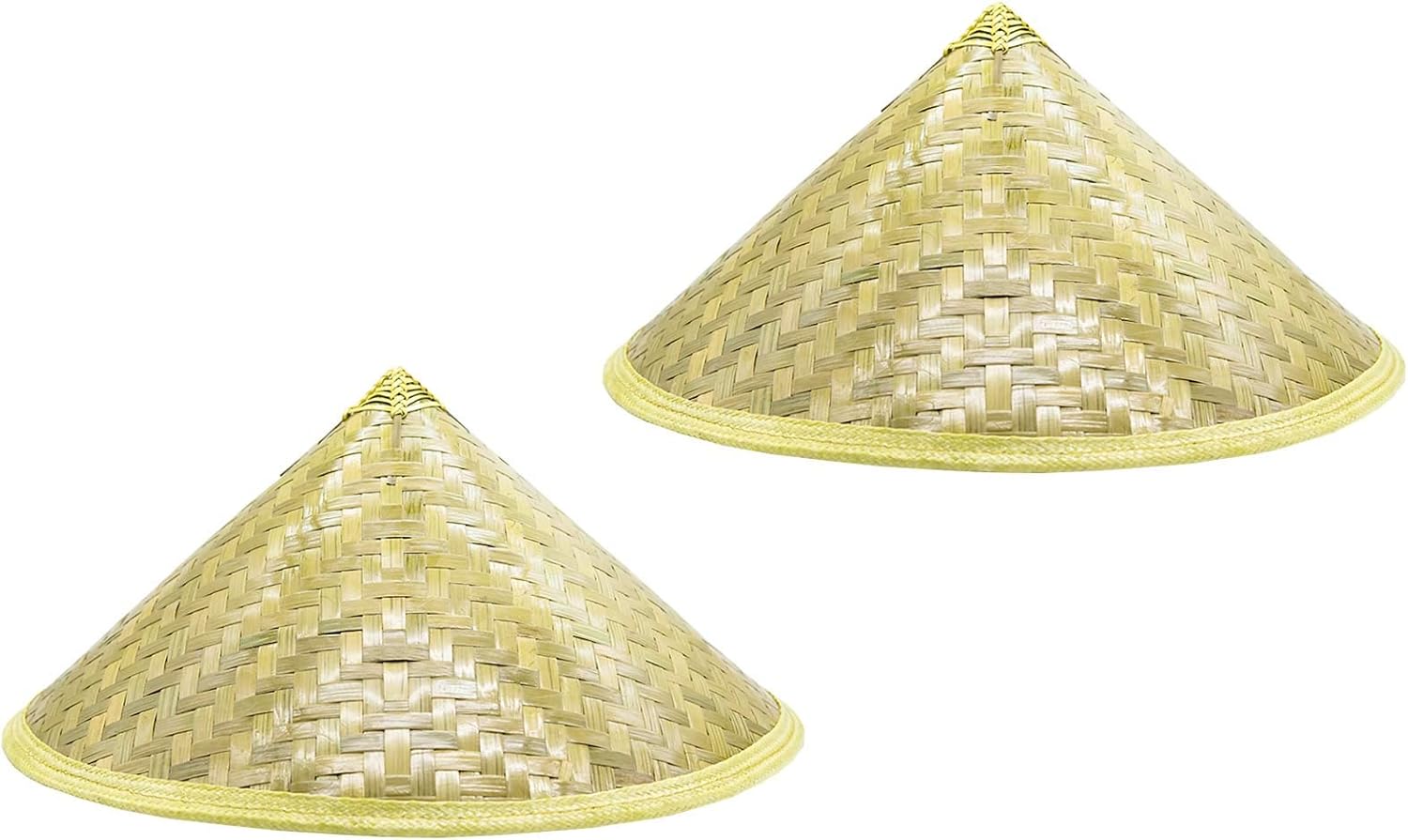 Lymhy 2 Pack Chinese Bamboo Farmer Rice Hat Oriental Asian