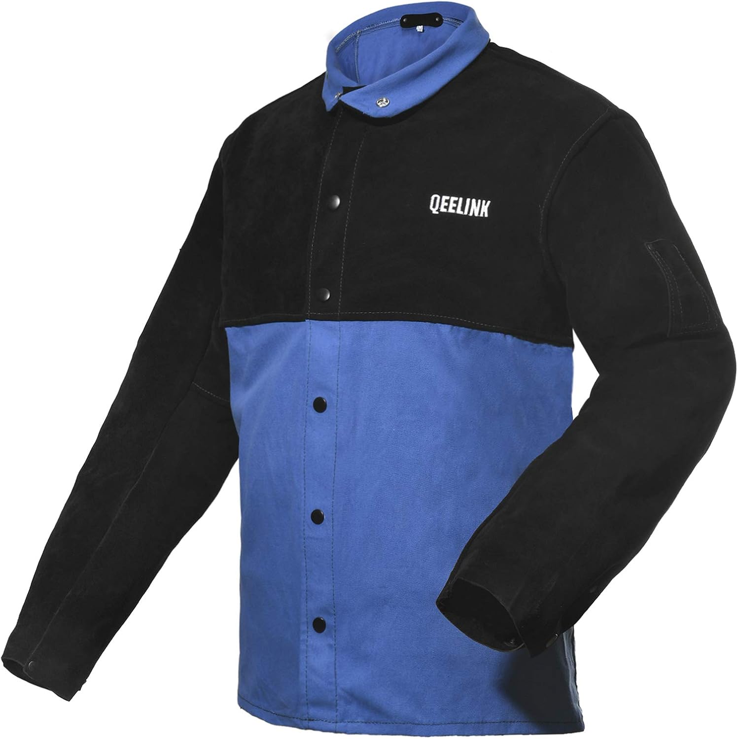 QeeLink Welding Jacket Split Leather Sleeves Premium Flame Resistant