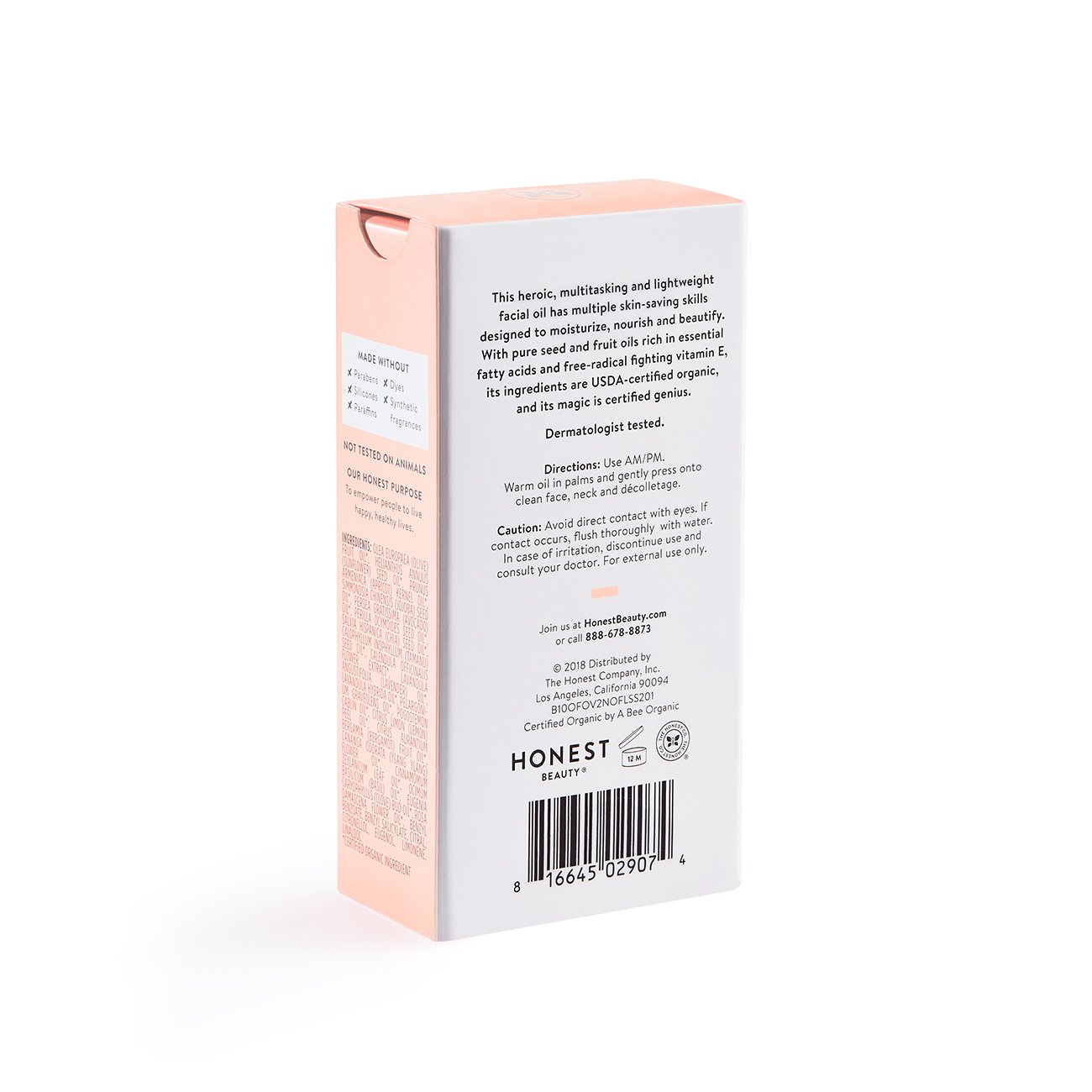 Honest Beauty Organic Beauty Facial Oil with a Blend of 8 Fruit & Seed Oils | USDA-Certified Organic | Paraben Free, Dermatologist Tested, Cruelty Free | 1.0 fl. oz: Beauty