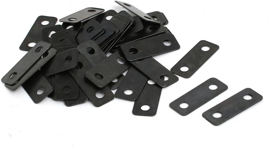 Sourcingmap 50pcs 24mmx9mmx0.5mm Flat Corner Brace Angle Plate Repair Bracket Black