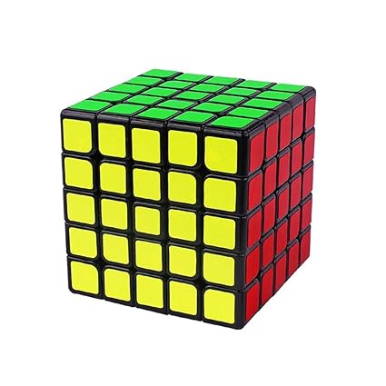 Alician 6.3CM 5x5 Wear Resistant Magic Cube Toy for Kids Black Bottom