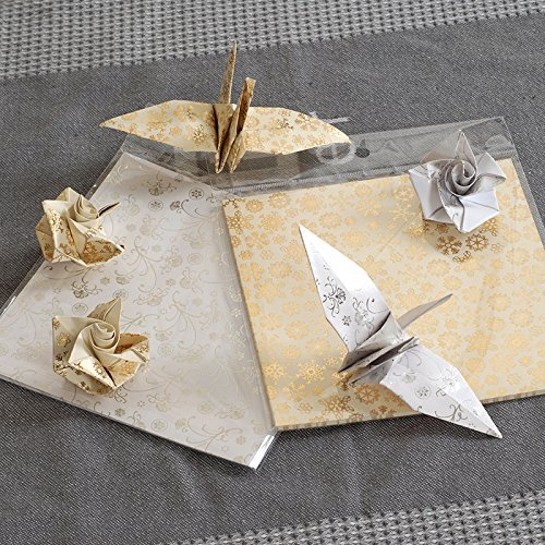 Origami Paper Set, 15x15cm gold and silver origami paper sheets 80pcs/lot art background decorative papercrafts