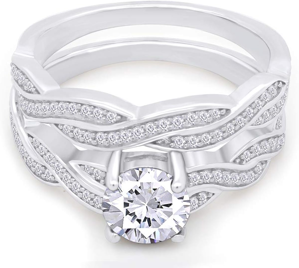 AFFY 14k Gold Over Sterling Silver 2 Carat Round Cut White