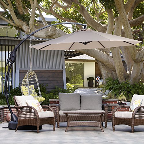 Grand patio Deluxe 10 FT Curvy Aluminum Offset Patio Umbrella with