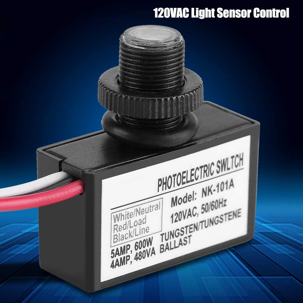 GOTOTOP 120VAC 50/60Hz Photoelectric Switch for Outdoor Lights Black Sensor Control Automatic On/Off Photoelectric Switch for Lighting Fixtures Indoor(1.39 × 0.83 × 0.53in) - Image 3