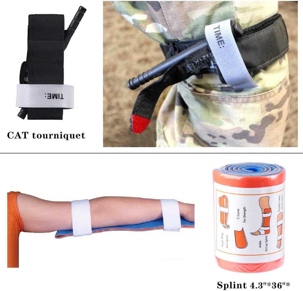 SUPOLOGY Emergency Survival First Aid Kit,135-In-1 Trauma Kit with Tourniquet 36" Splint, Military Combat Tactical IFAK EMT for First Aid Response, Disaster Home Outdoor Camping Emergency Kit: Health & Personal Care