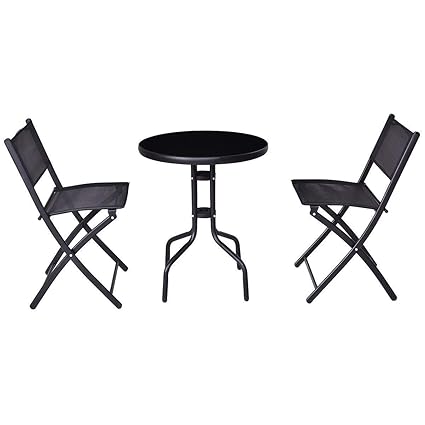 Amazon Com Enjoyshop 3 Pcs Outdoor Folding Bistro Table