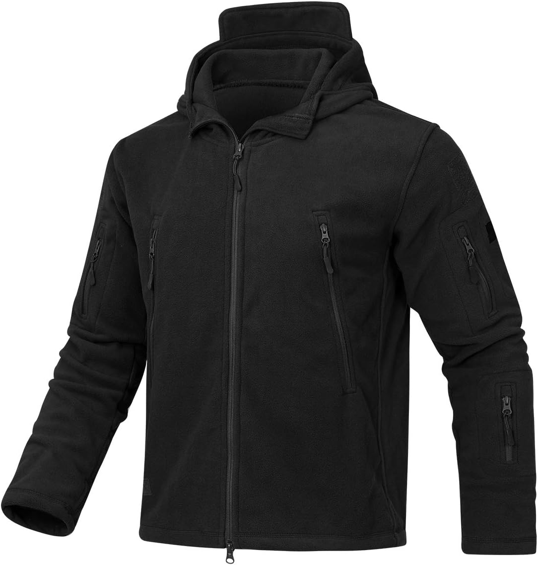 Men's Combat Jacket Windproof Military Fleece Tactical Hoodies Outdoor Sherpa Sweatshirt