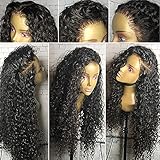 GAMAY HAIR Lace Front HumanHair Wigs for Black Women Curly Hair Brazilian Virgin Hair Wigs 130%-180% Density Full Lace Human Hair Wigs with Baby Hair(14inch)