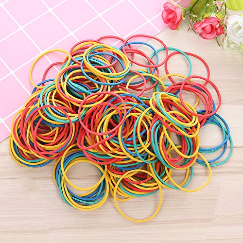 200pcs 38mm(1.5in) Multi Color Rubber Bands Elastics Bands Sturdy Rubber Bands for Home or Office use