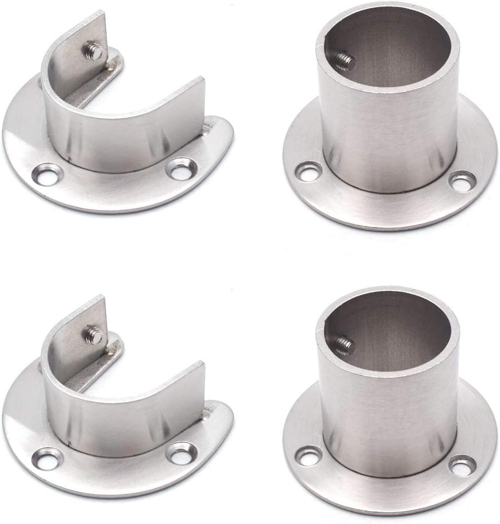 Antrader 4Pack Wardrobe Bracket Stainless Steel Closet Rod